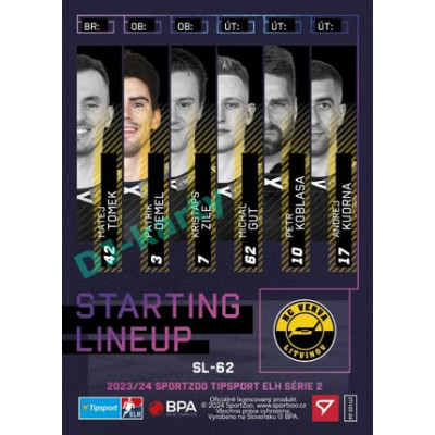 2023/24 Sportzoo ELH 2. serie #SL-62 Patrik Demel Starting Lineup