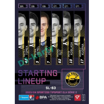 2023/24 Sportzoo ELH 2. serie #SL-63 Kristaps Zile Starting Lineup