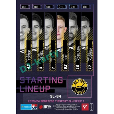 2023/24 Sportzoo ELH 2. serie #SL-64 Michal Gut Starting Lineup