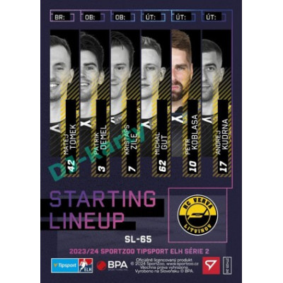 2023/24 Sportzoo ELH 2. serie #SL-65 Petr Koblasa Starting Lineup