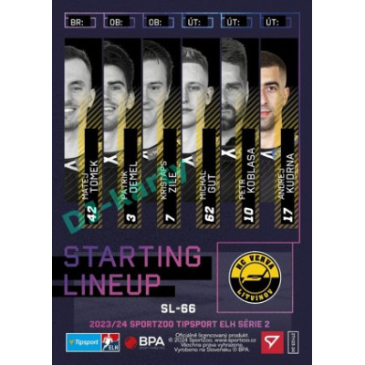 2023/24 Sportzoo ELH 2. serie #SL-66 Andrej Kudrna Starting Lineup