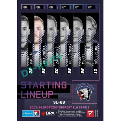 2023/24 Sportzoo ELH 2. serie #SL-68 David Kvasnička Starting Lineup