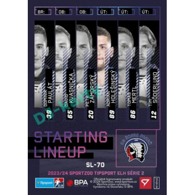 2023/24 Sportzoo ELH 2. serie #SL-70 Adrián Holešinský Starting Lineup