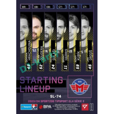 2023/24 Sportzoo ELH 2. serie #SL-74 Milan Doudera Starting Lineup