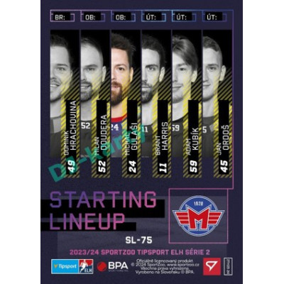 2023/24 Sportzoo ELH 2. serie #SL-75 Michal Gulaši Starting Lineup
