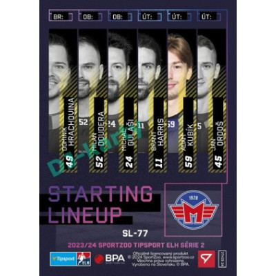 2023/24 Sportzoo ELH 2. serie #SL-77 Adam Kubík Starting Lineup