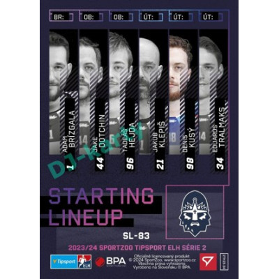 2023/24 Sportzoo ELH 2. serie #SL-83 Denis Kusý Starting Lineup