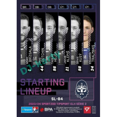 2023/24 Sportzoo ELH 2. serie #SL-84 Eduards Tralmaks Starting Lineup