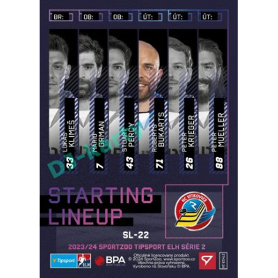2023/24 Sportzoo ELH 2. serie #SL-22 Roberts Bukarts Starting Lineup