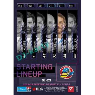 2023/24 Sportzoo ELH 2. serie #SL-23 Peter Krieger Starting Lineup