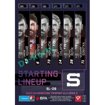 2023/24 Sportzoo ELH 2. serie #SL-26 Michal Kempný Starting Lineup