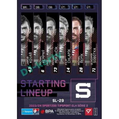 2023/24 Sportzoo ELH 2. serie #SL-29 Michal Řepík Starting Lineup