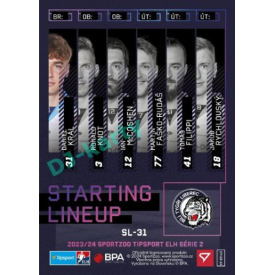 2023/24 Sportzoo ELH 2. serie #SL-31 Daniel Král Starting Lineup