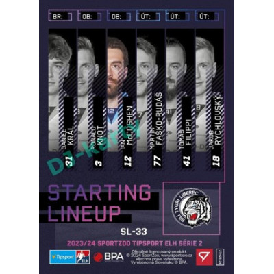 2023/24 Sportzoo ELH 2. serie #SL-33 Ian McCoshen Starting Lineup