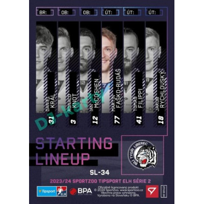 2023/24 Sportzoo ELH 2. serie #SL-34 Martin Faško-Rudáš Starting Lineup