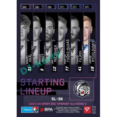 2023/24 Sportzoo ELH 2. serie #SL-36 Jakub Rychlovský Starting Lineup