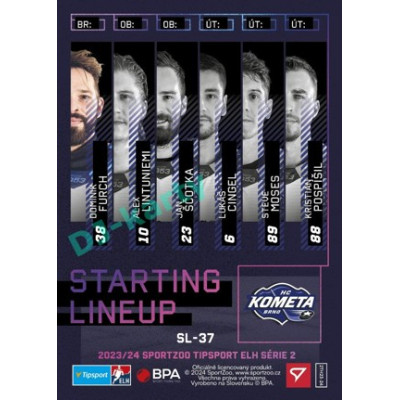 2023/24 Sportzoo ELH 2. serie #SL-37 Dominik Furch Starting Lineup