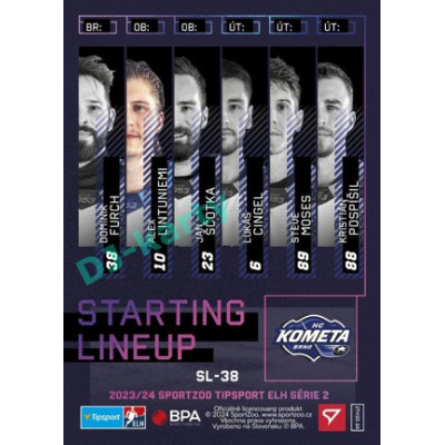 2023/24 Sportzoo ELH 2. serie #SL-38 Alex Lintuniemi Starting Lineup