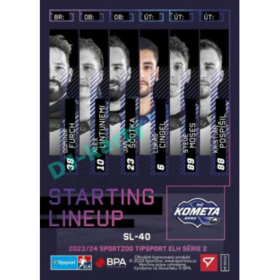 2023/24 Sportzoo ELH 2. serie #SL-40 Lukáš Cingel Starting Lineup