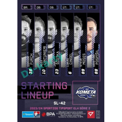 2023/24 Sportzoo ELH 2. serie #SL-42 Kristián Pospíšil Starting Lineup