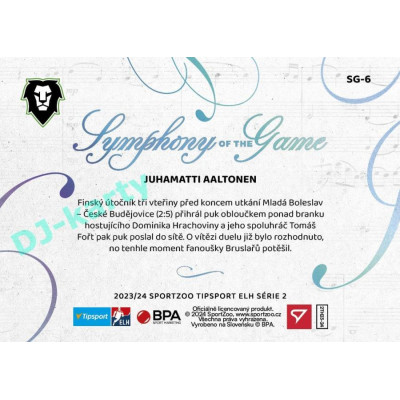 2023/24 Sportzoo ELH 2. serie #SG-6 Juhamatti Aaltonen Symphony of the Game
