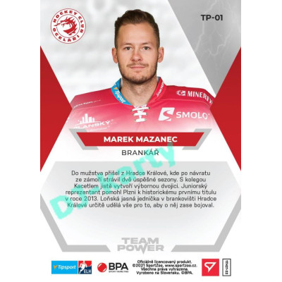2021/22 Sportzoo TIPSPORT ELH Marek Mazanec #TP-01 Team Power