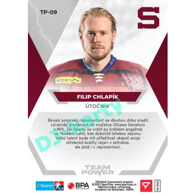 2021/22 Sportzoo TIPSPORT ELH Filip Chlapík #TP-09 Team Power