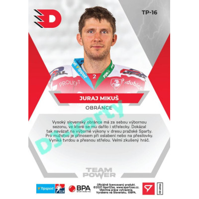 2021/22 Sportzoo TIPSPORT ELH Juraj Mikuš #TP-16 Team Power
