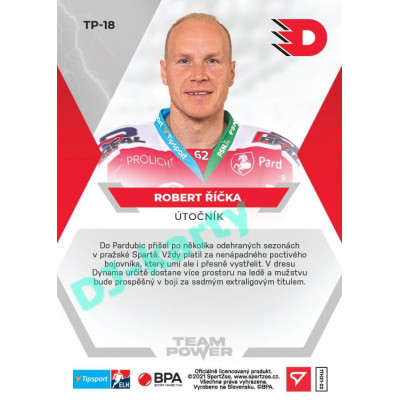 2021/22 Sportzoo TIPSPORT ELH Robert Říčka #TP-18 Team Power