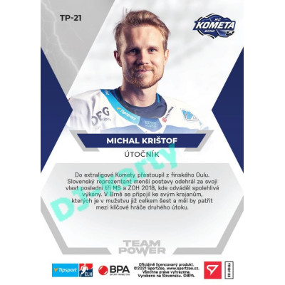2021/22 Sportzoo TIPSPORT ELH Michal Krištof #TP-21 Team Power