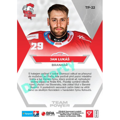 2021/22 Sportzoo TIPSPORT ELH Jan Lukáš #TP-22 Team Power