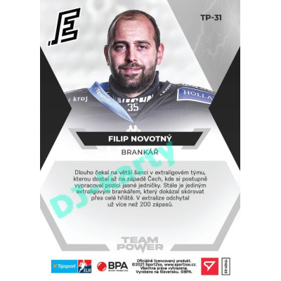 2021/22 Sportzoo TIPSPORT ELH Filip Novotný #TP-31 Team Power