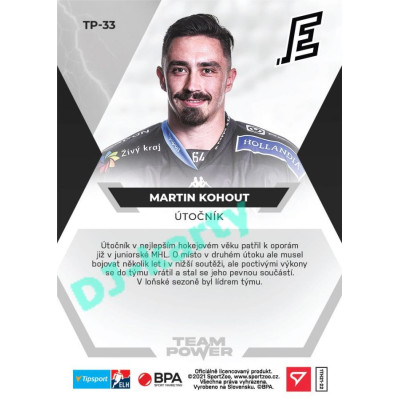 2021/22 Sportzoo TIPSPORT ELH Martin Kohout #TP-33 Team Power