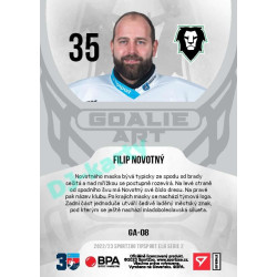2022/23 Sportzoo ELH 2. série #GA-08 Filip Novotný Goalie ART Limited xx/70