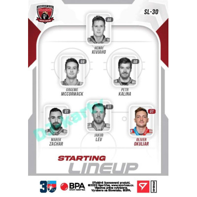 2022/23 Sportzoo ELH 2. série #SL-30 Oliver Okuliar Starting Lineup 3rd Period xx/30