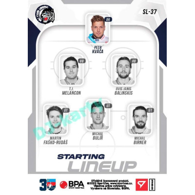 2022/23 Sportzoo ELH 2. série #SL-37 Petr Kváča Starting Lineup 3rd Period xx/30