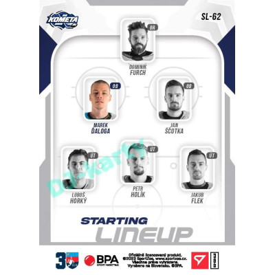 2022/23 Sportzoo ELH 2. série #SL-62 Marek Ďaloga Starting Lineup 3rd Period xx/30