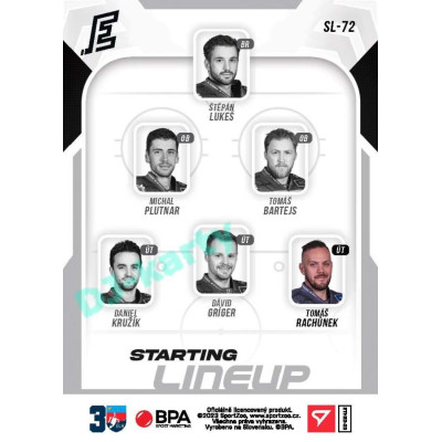 2022/23 Sportzoo ELH 2. série #SL-72 Tomáš Rachůnek Starting Lineup 3rd Period xx/30