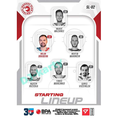 2022/23 Sportzoo ELH 2. série #SL-02 Milan Doudera Starting Lineup 2nd Period xx/60