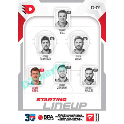 2022/23 Sportzoo ELH 2. série #SL-34 Lukáš Radil Starting Lineup 2nd Period xx/60
