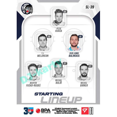 2022/23 Sportzoo ELH 2. série #SL-39 Uvis Janis Balinskis Starting Lineup 2nd Period xx/60