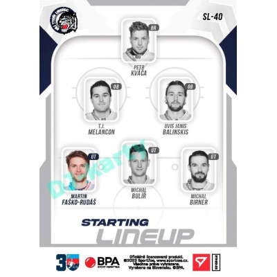 2022/23 Sportzoo ELH 2. série #SL-40 Martin Faško-Rudáš Starting Lineup 2nd Period xx/60