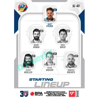 2022/23 Sportzoo ELH 2. série #SL-43 Aleš Stezka Starting Lineup 2nd Period xx/60