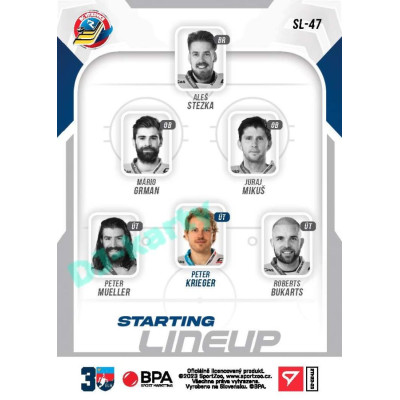 2022/23 Sportzoo ELH 2. série #SL-47 Peter Krieger Starting Lineup 2nd Period xx/60