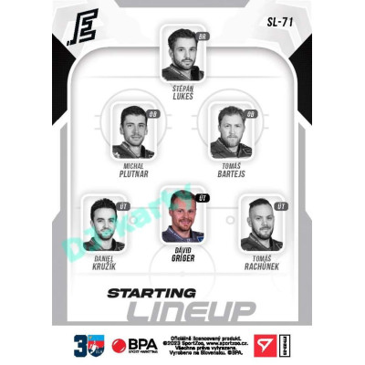 2022/23 Sportzoo ELH 2. série #SL-71 Dávid Gríger Starting Lineup 2nd Period xx/60