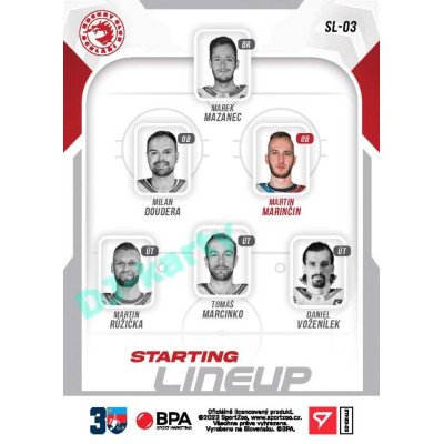 2022/23 Sportzoo ELH 2. série #SL-03 Martin Marinčin Starting Lineup