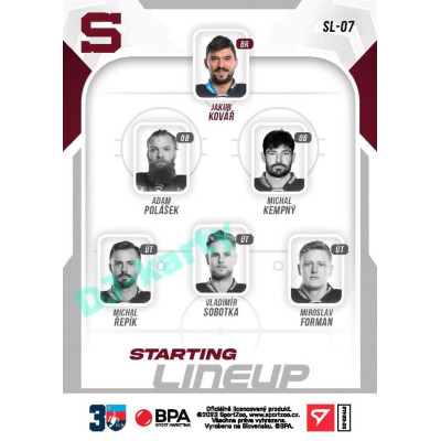 2022/23 Sportzoo ELH 2. série #SL-07 Jakub Kovář Starting Lineup