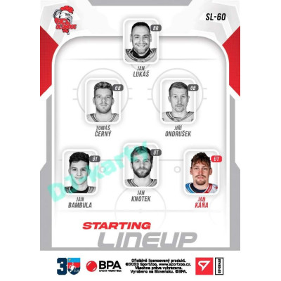 2022/23 Sportzoo ELH 2. série #SL-60 Jan Káňa Starting Lineup