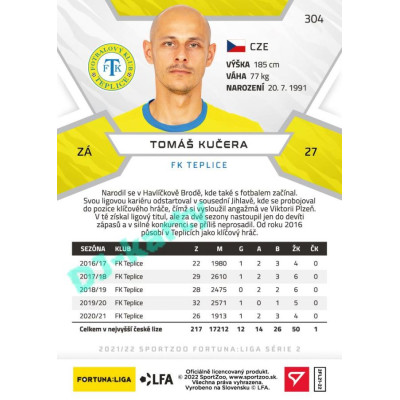 2021/22 Sportzoo Fortuna Liga 2. série #304 Tomáš Kučera