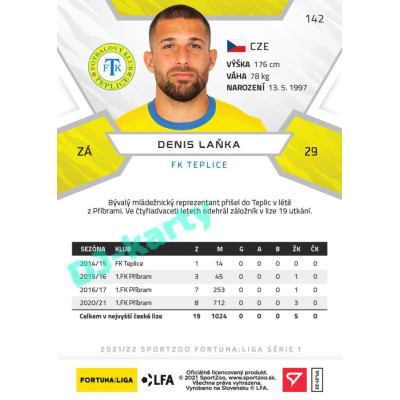 2021/22 Sportzoo Fortuna Liga Denis Laňka #142